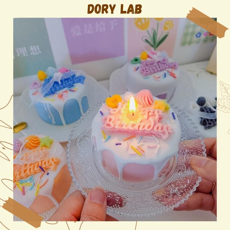 Nến Thơm Bánh Sinh Nhật Happy Birthday Lớn Handmade, Quà Tặng Ý Nghĩa, Độc Đáo - Dory Lab