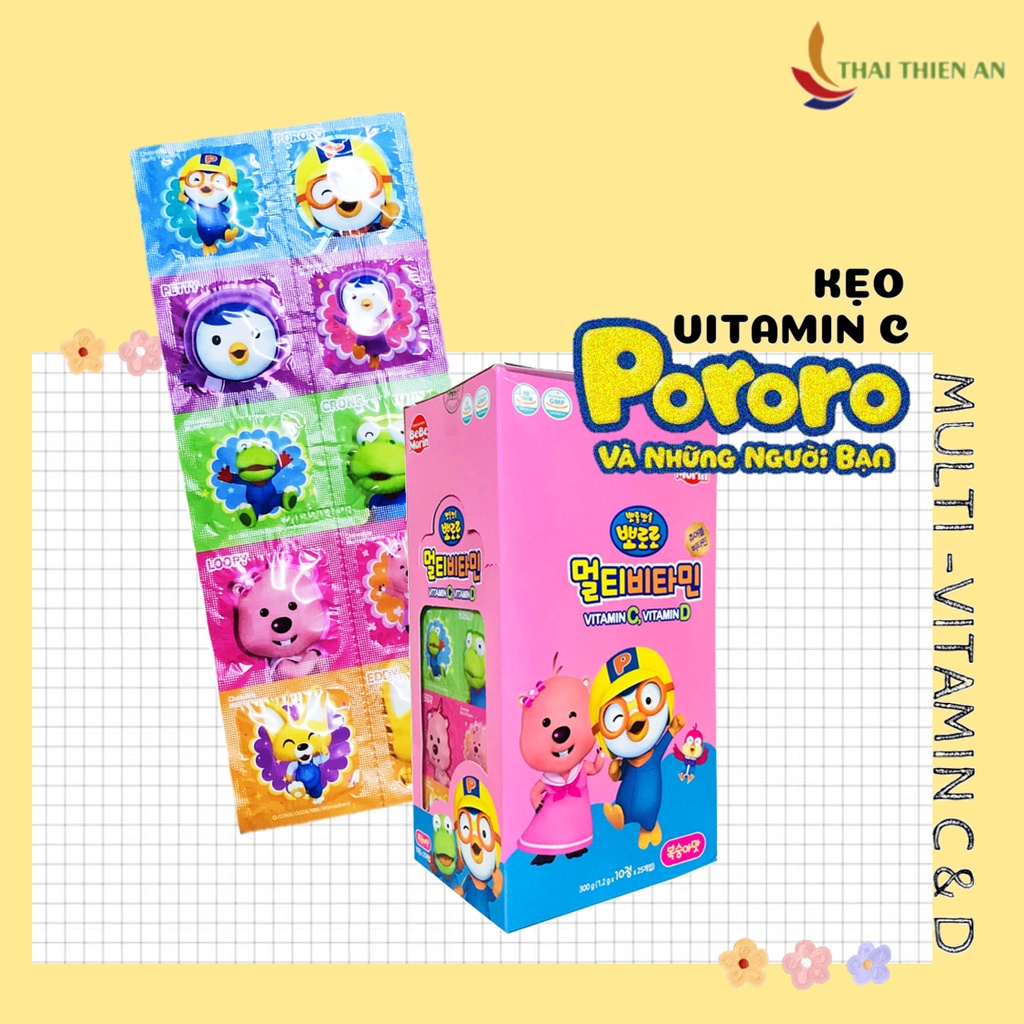 Kẹo ngậm Multi Vtm C&D Hương Đào Vỉ 12gr