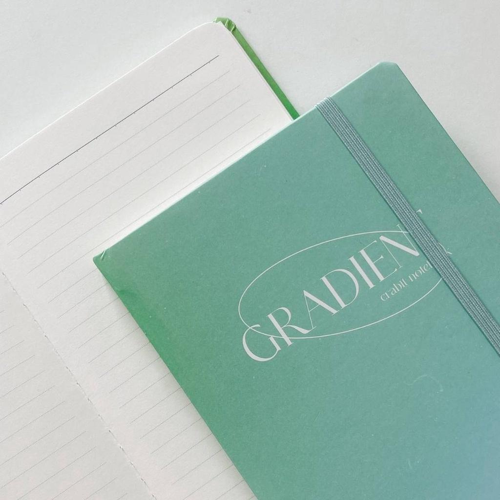 Sổ tay ghi chép kẻ ngang Crabit 130gsm làm bullet journal - Gradient Xanh lá