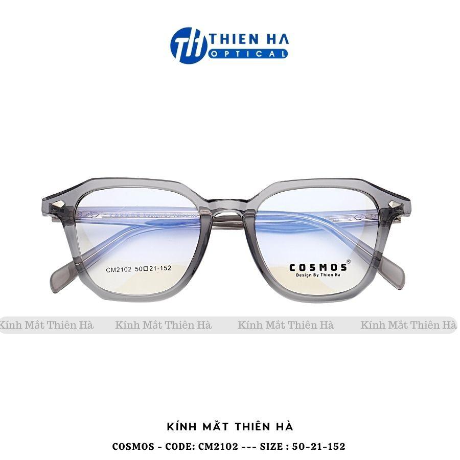 Gọng kính tròn nam nữ THIÊN HÀ OPTICAL chất liệu Acetate cao cấp lõi thép ôm mặt dáng lạ hợp độ cận cao COSMOS CM2102