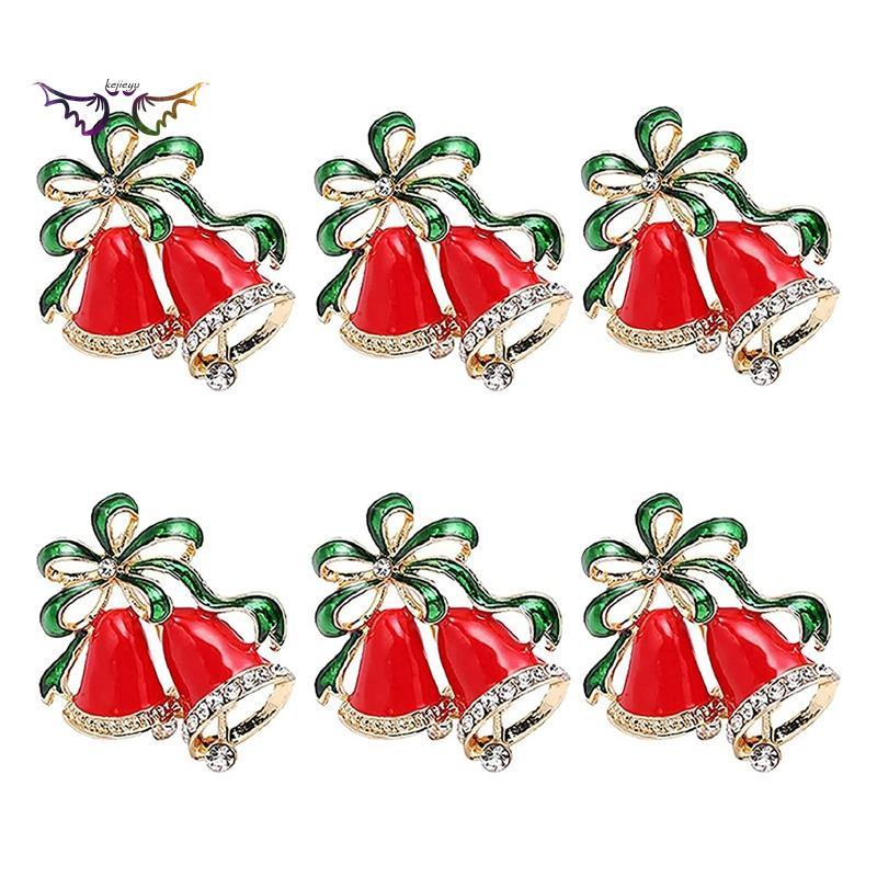 Christmas Bell Napkin Ring,Xmas Napkin Ring Holders for Dinning Table Parties Wedding Everyday, Table Accessories 6Pcs