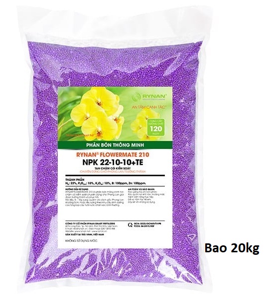 100Gr Phân Bón Tan Chậm Cho Hoa Lan Rynan 210 NPK 22-10-10+TE - Sử Dụng Cho Lan Trưởng Thành