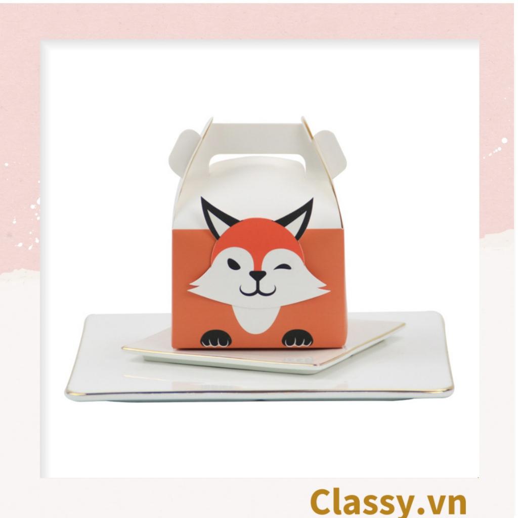 Hộp quà Classy tặng 11,5 * 8,5 * 15 cm cầm tay in họa tiết động vật dễ thương Q961