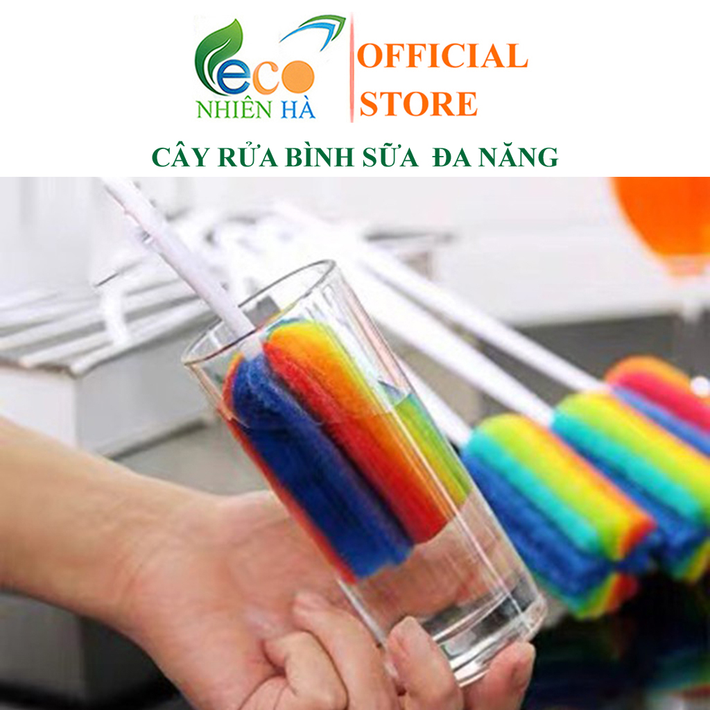 Cây rửa bình sữa 7 màu cây rửa cốc chén đa năng, thấm hút tạo bọt tốt, rửa sạch nhanh