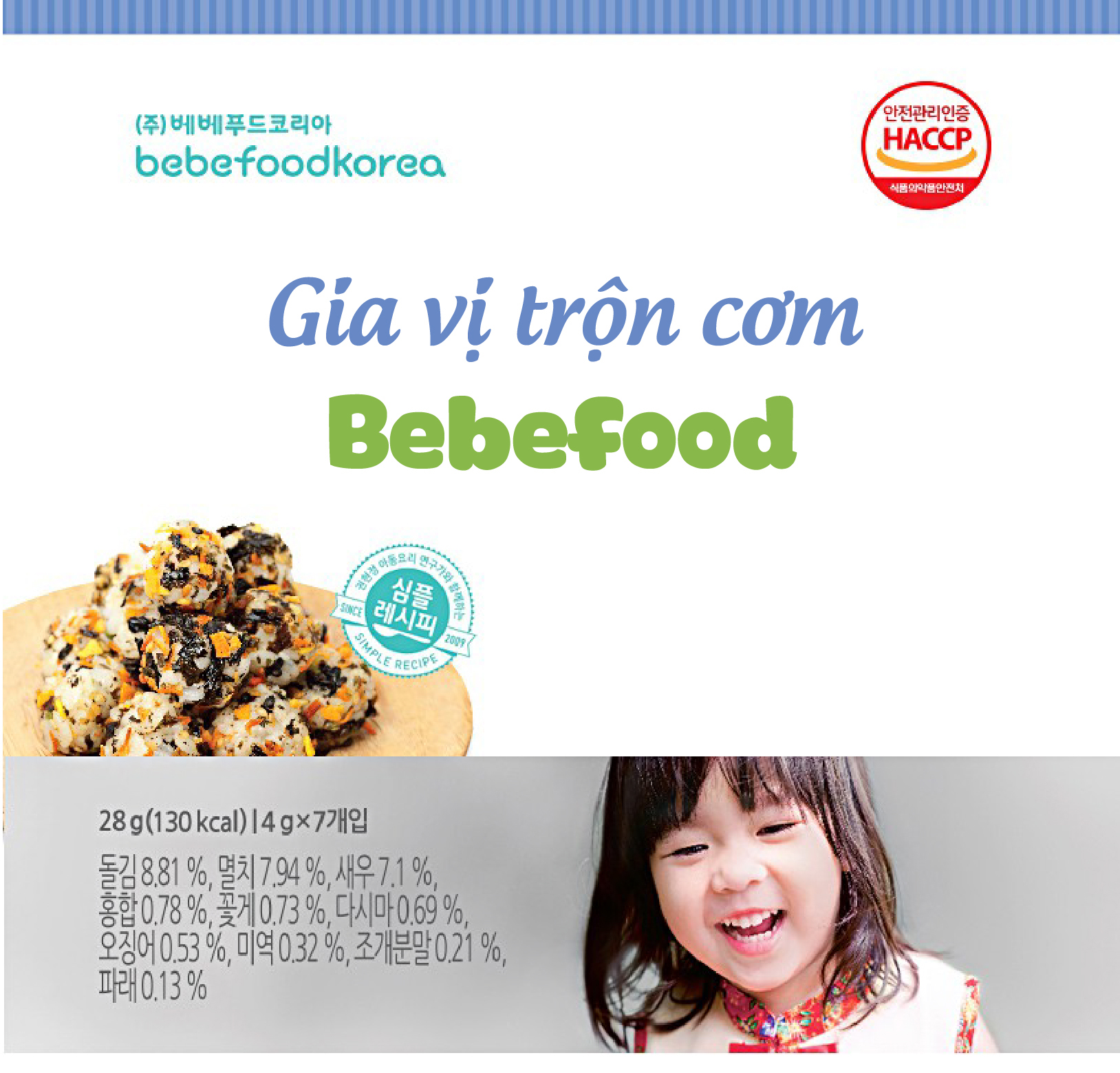 Gia vị rắc cơm cho bé Bebefood Vị Hải sản/Rau củ