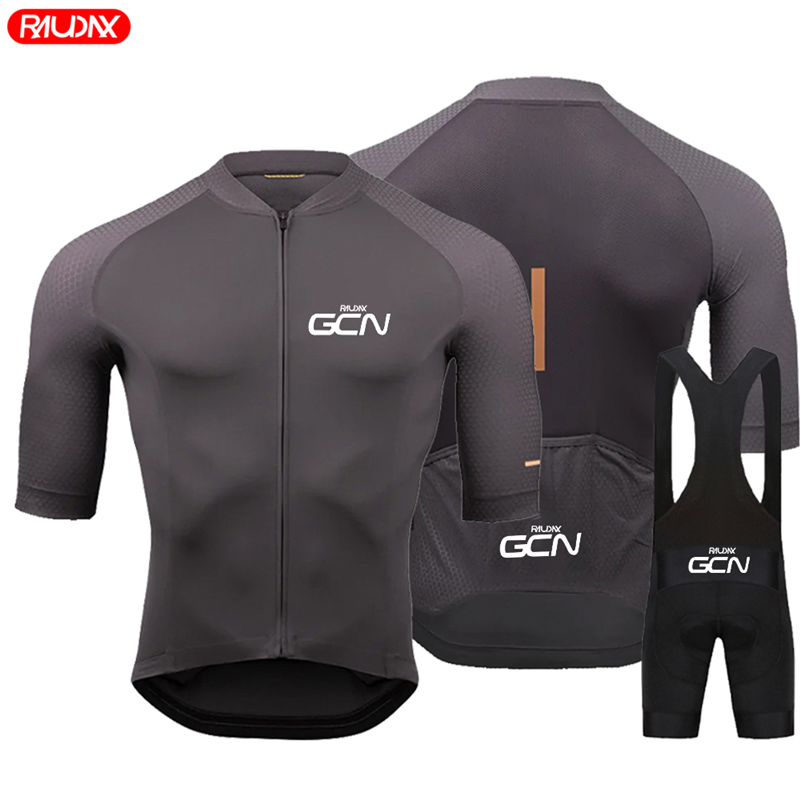 Raudax GCN Cycling Jersey Set Summer Short Tay áo ngắn MTB Bike Bike Xe đạp Maillot Ropa Ciclismo Suit Color: 8 Size: XS