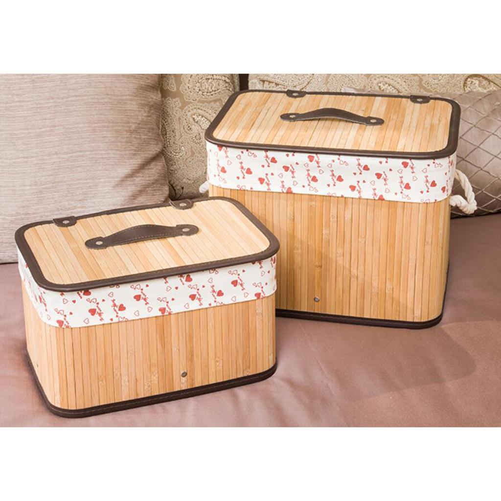 Weave storage basket with bamboo handmade snacks toy storage box