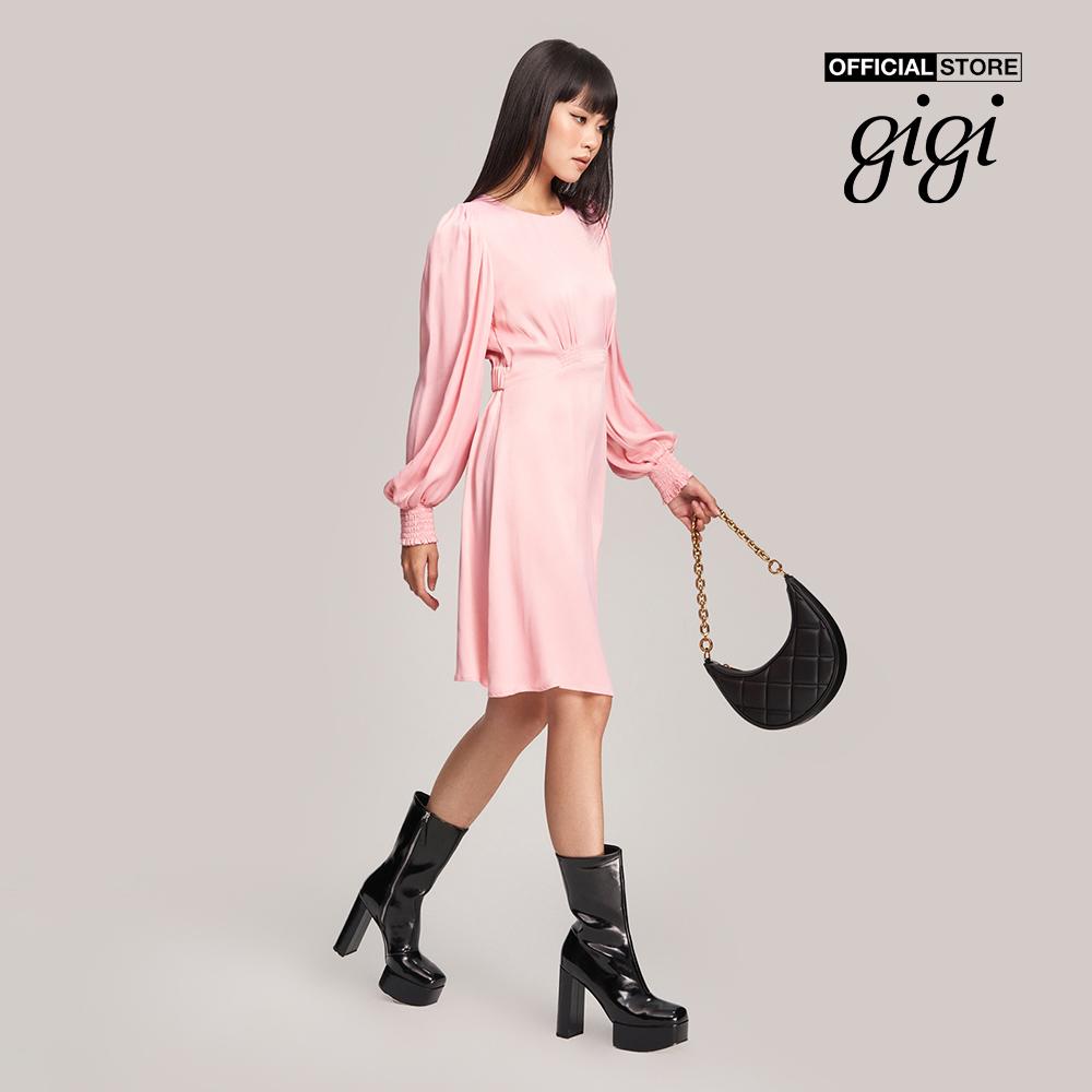 GIGI - Đầm mini cổ tròn tay dài bo gấu thanh lịch G2102D222140