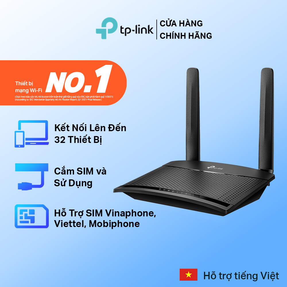 Hình ảnh Tp-Link MR100 | Router Wi-Fi 4G LTE Chuẩn N Tốc Độ 300 Mbps | Hàng Chính Hãng