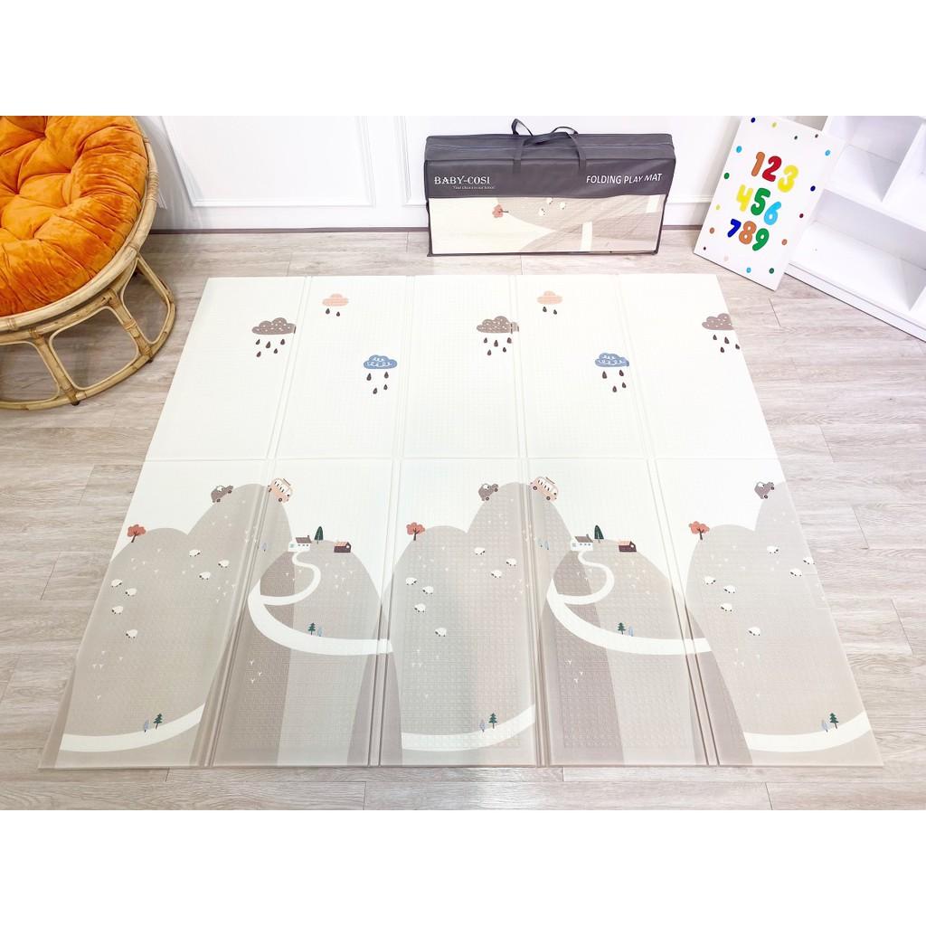 Thảm xốp XPE trải sàn chiếu gấp gọn 2 mặt cho bé xốp trải sàn kích thước 1,8m*2m