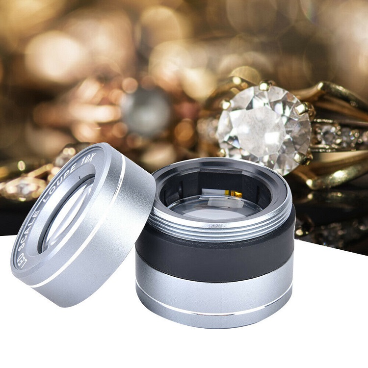 Kính lúp cao cấp có thước đo 10x tích hợp 2 đèn led trắng và đèn led tím 8083