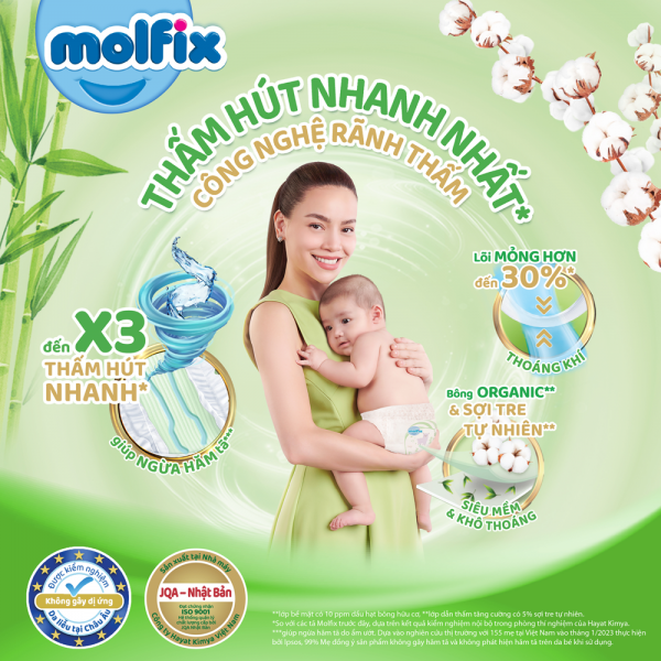 (MẪU MỚI 2024)Tã/bỉm QUẦN Molfix Thiên nhiên Thổ Nhĩ Kỳ size L68+6 miếng