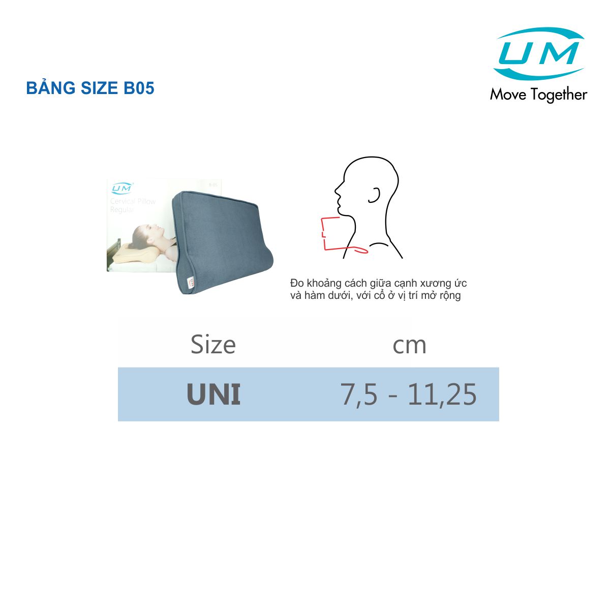 Gối hỗ trợ cổ vai gáy Regular United Medicare
