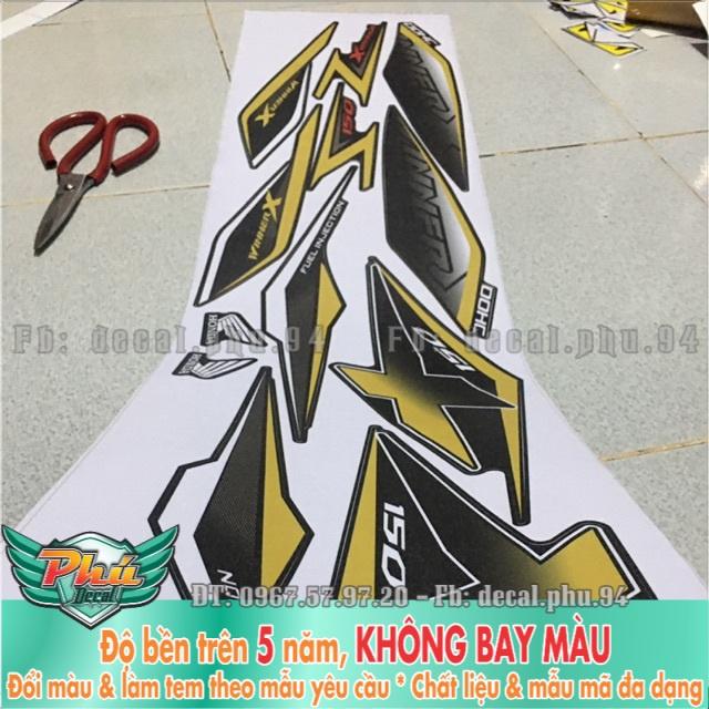 Tem rời Winner X VÀNG ĐEN nhám