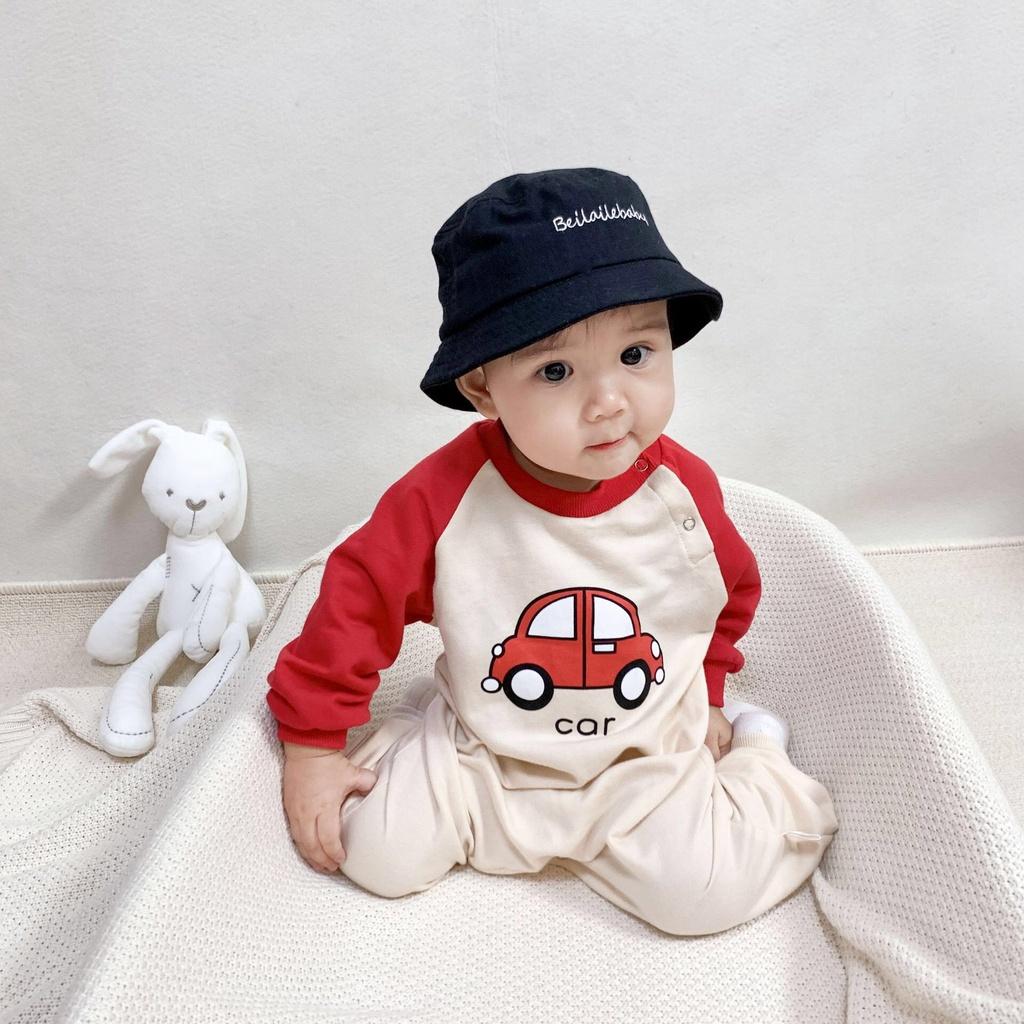 Áo Liền Quần Cotton Tay Dài Dễ Thương Thời Trang Cho Bé Sơ Sinh, Size từ 6-12Kg