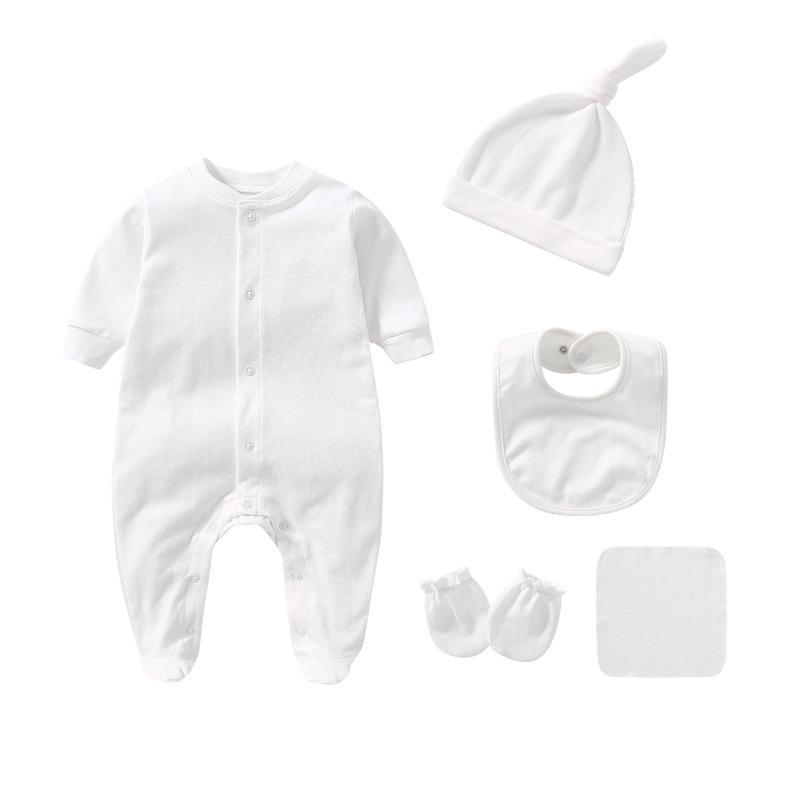 2021 Sơ Sinh Bé Trai Quần Áo Bộ 5 Chiếc Unisex Chắc Chắn Cotton Bé Gái Quần Áo Bộ Đồ Ngủ Liền Quần Mùa Xuân, Mùa Thu Ropa bebe