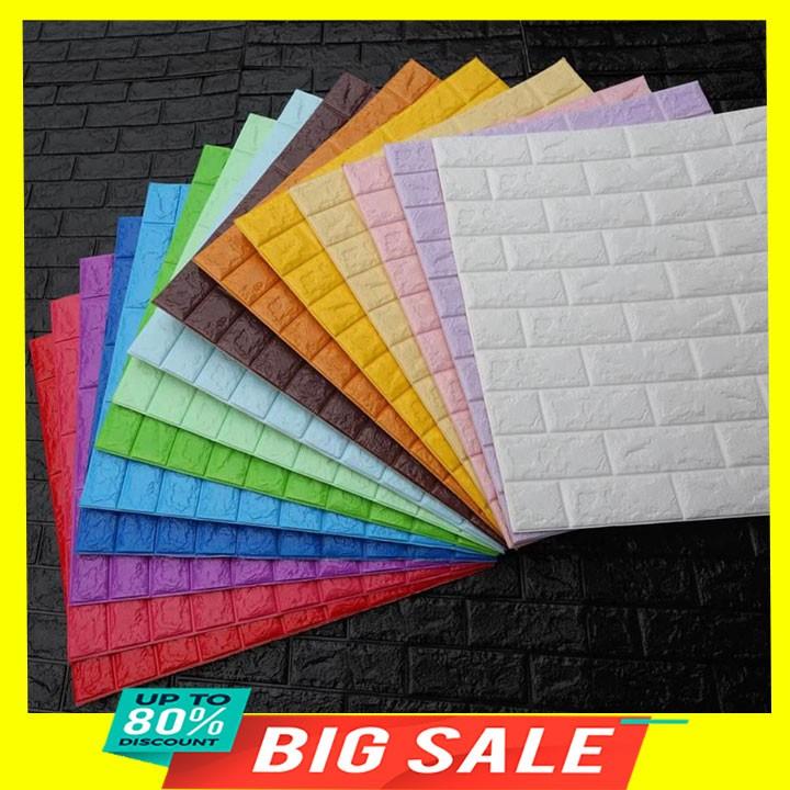 Xốp Dán Tường 3D Giả Gạch 70x77 cm Nhiều Màu Tiện Lợi Cách Âm, Chống Nóng, Chống Ẩm Mốc