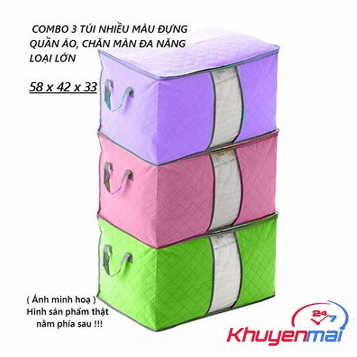 BỘ 2 TÚI VẢI ĐỰNG QUẦN ÁO, CHĂN MÀN TIỆN DỤNG