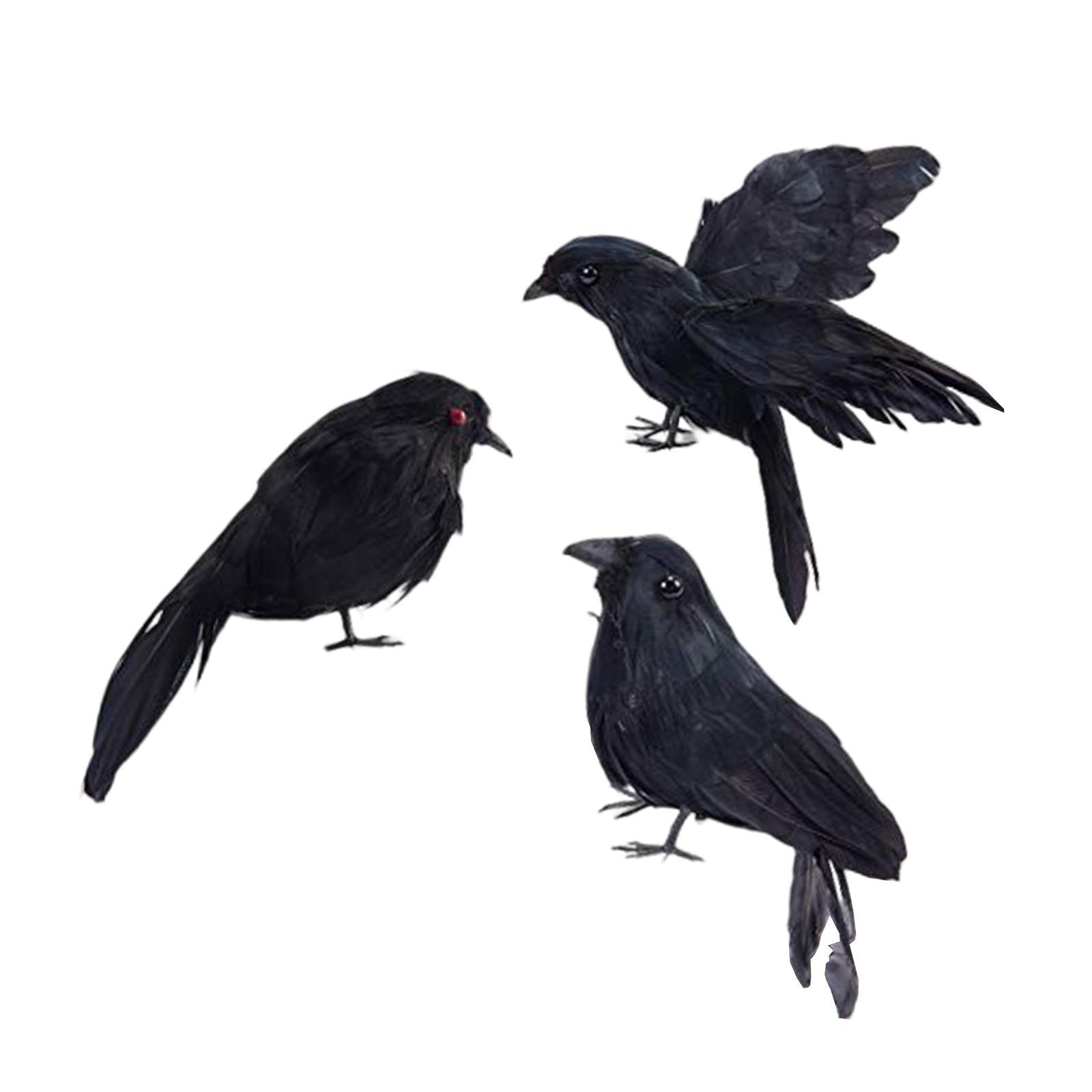 Halloween Black Feathered  Halloween Decoration Birds for Decoration