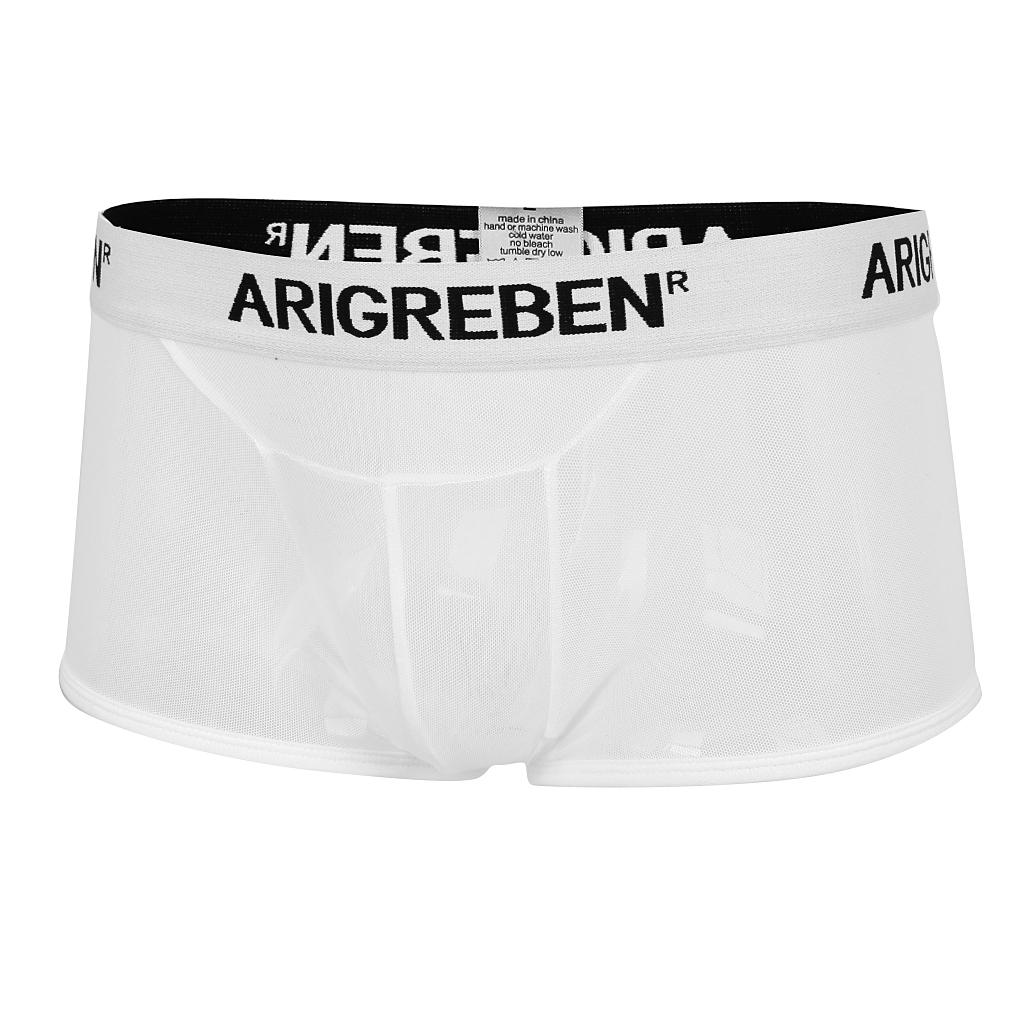 Men  Mesh Underwear Thong Bikini Briefs Knickers Soft Sleepwear Swimsuit - White, L