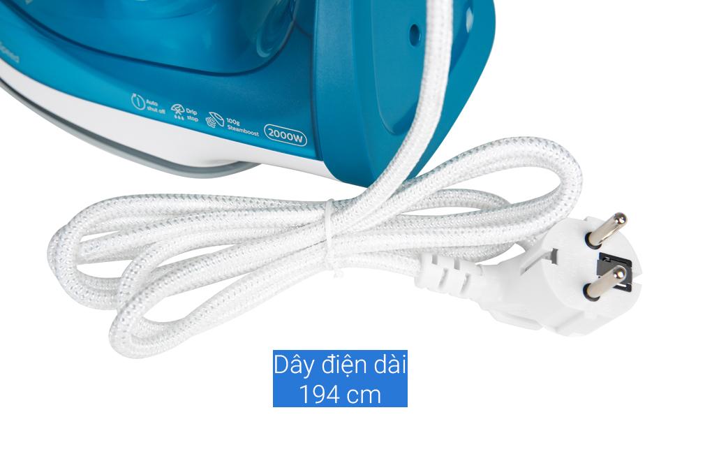 Bàn ủi hơi nước cầm tay, bàn là hơi nước Philips công suất lớn 2000W - Mặt đế chống dính Ceramic- Chế độ xả cặn, tự làm sạch chống đóng cặn - Dây chống xoắn - Tự động ngắt điện - Hàng chính hãng