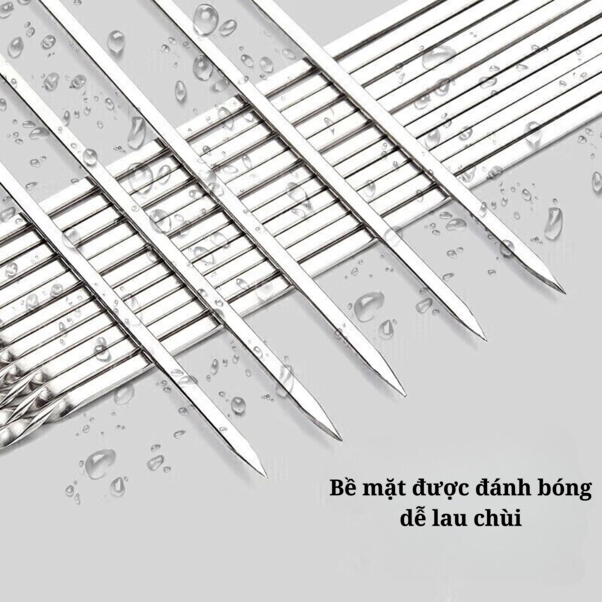 Xiên nướng Inox 304 không gỉ Suncojia, chuyên dùng nướng thịt và xiên que tiện lợi, gói 10 cái
