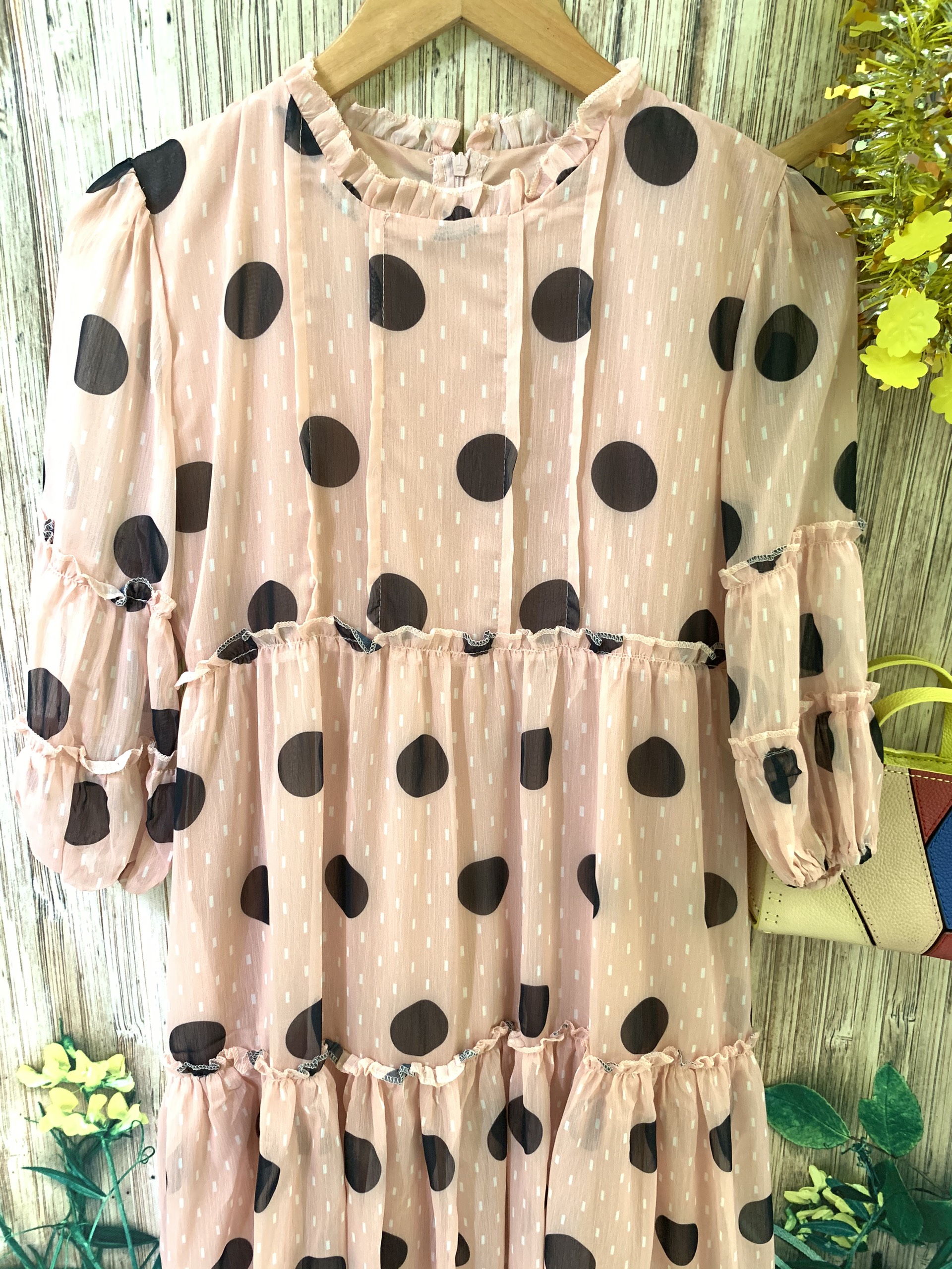 Đầm voan babydoll chấm bi xinh xắn