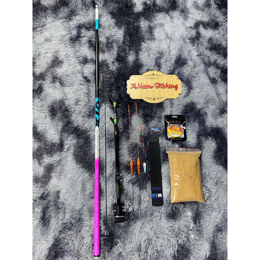 Combo Cần câu tay VIX HUA 5H Tặng kèm phụ kiện + Mồi Câu ANam-Fishing