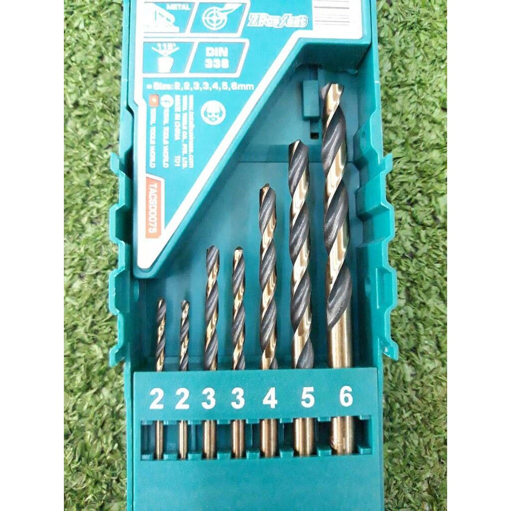 Bộ 7 mũi khoan kim loại HSS total TACSD0075