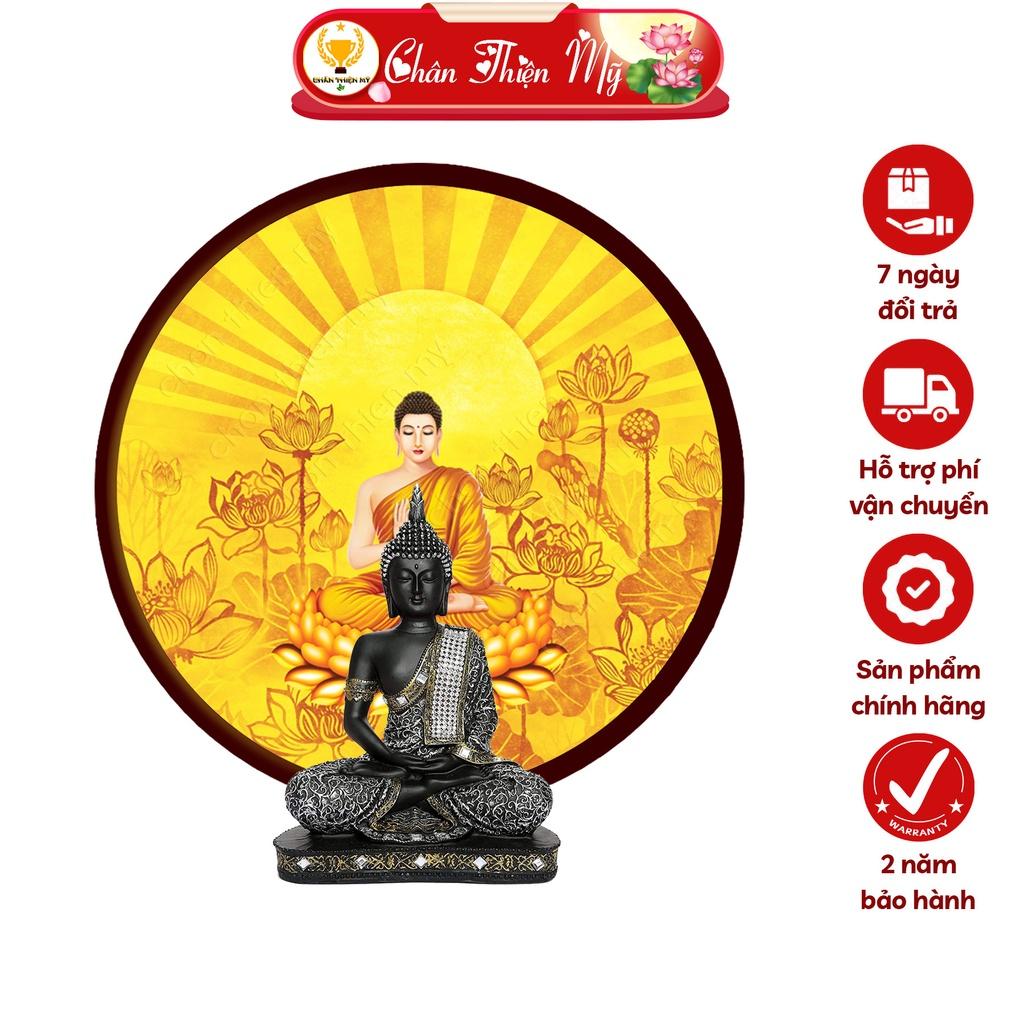 Đèn Thờ Hào Quang Phật Tranh Trúc Chỉ Tròn, Trang Trí Bàn Thờ, Hào Quang Trúc Chỉ Phật Thích Ca TC-HQ-132