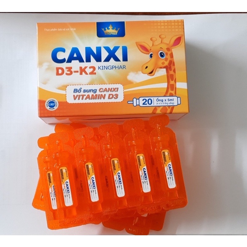 Siro CANXI D3 Vitamin Kingphar Hộp 20 ống / 5ml - Bổ Sung Canxi , Vitamin D3 cho cơ thể