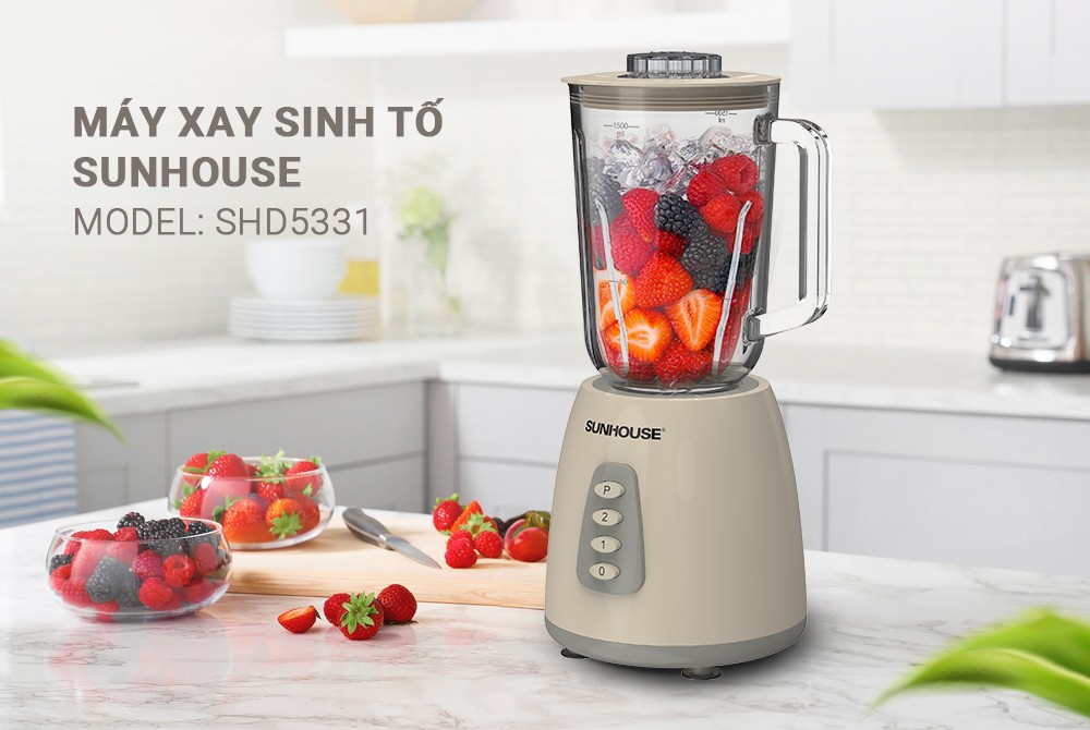 Máy xay sinh tố đa năng SHD5331, Dung tích 1.5L - 2 cối đa năng - Xay sinh tố, Xay thịt - Công suất 350W - Hàng chính hãng