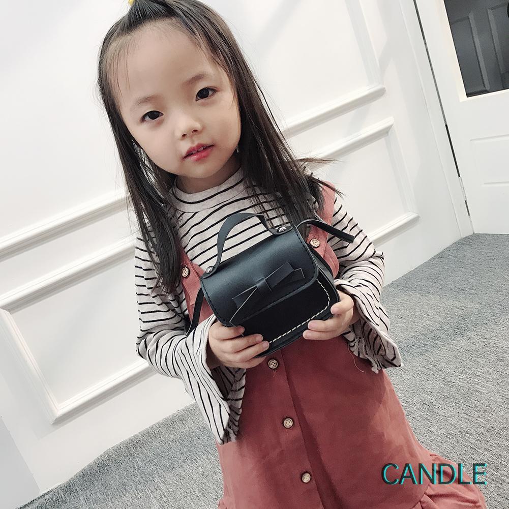 Túi Đeo Chéo Da Pu Phối Nơ Xinh Xắn Cho Bé Gái