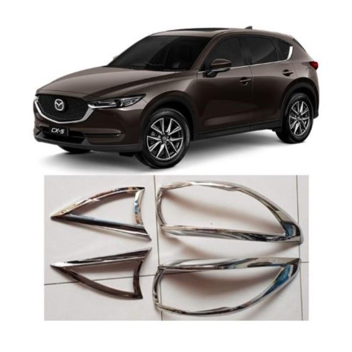BỘ ỐP TRANG TRÍ VIỀN ĐÈN HẬU MẠ CROM DÀNH CHO XE MAZDA CX5-2018