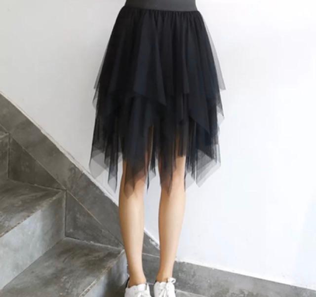 Chân váy lưới nhọn hình thật Freesize dưới 55kg- Carotshop