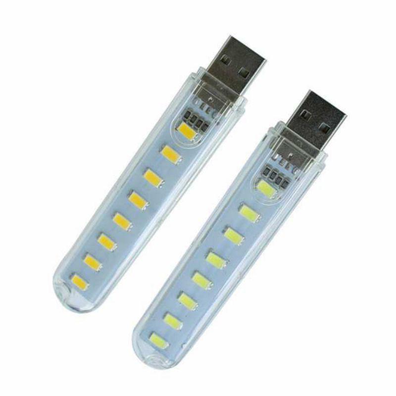 Đèn Led Cổng USB 8 Bóng Siêu Sáng- Trong Suốt