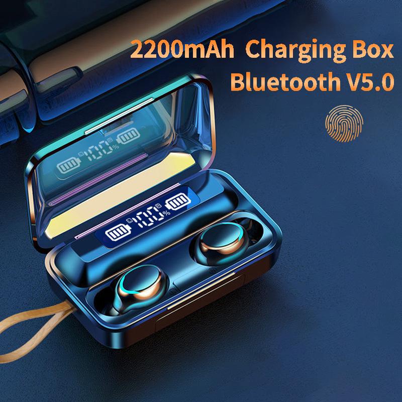 Oringinal F9-V5.0 Bluetooth 5.0 TWS Vân Tay Cảm Ứng Tai Nghe HiFI Stereo-Tai Tai Nghe Nhét Tai Không Dây Tai Nghe Dành Cho Thể Thao