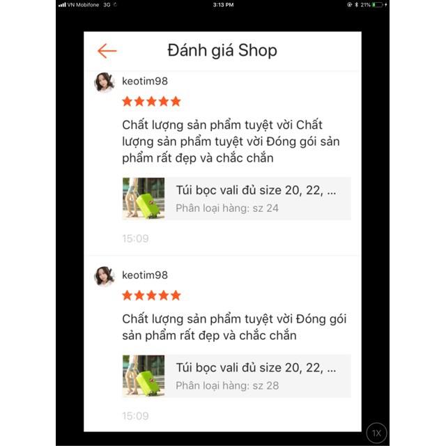 Túi bọc vali đủ size 20, 22, 24, 26, 28