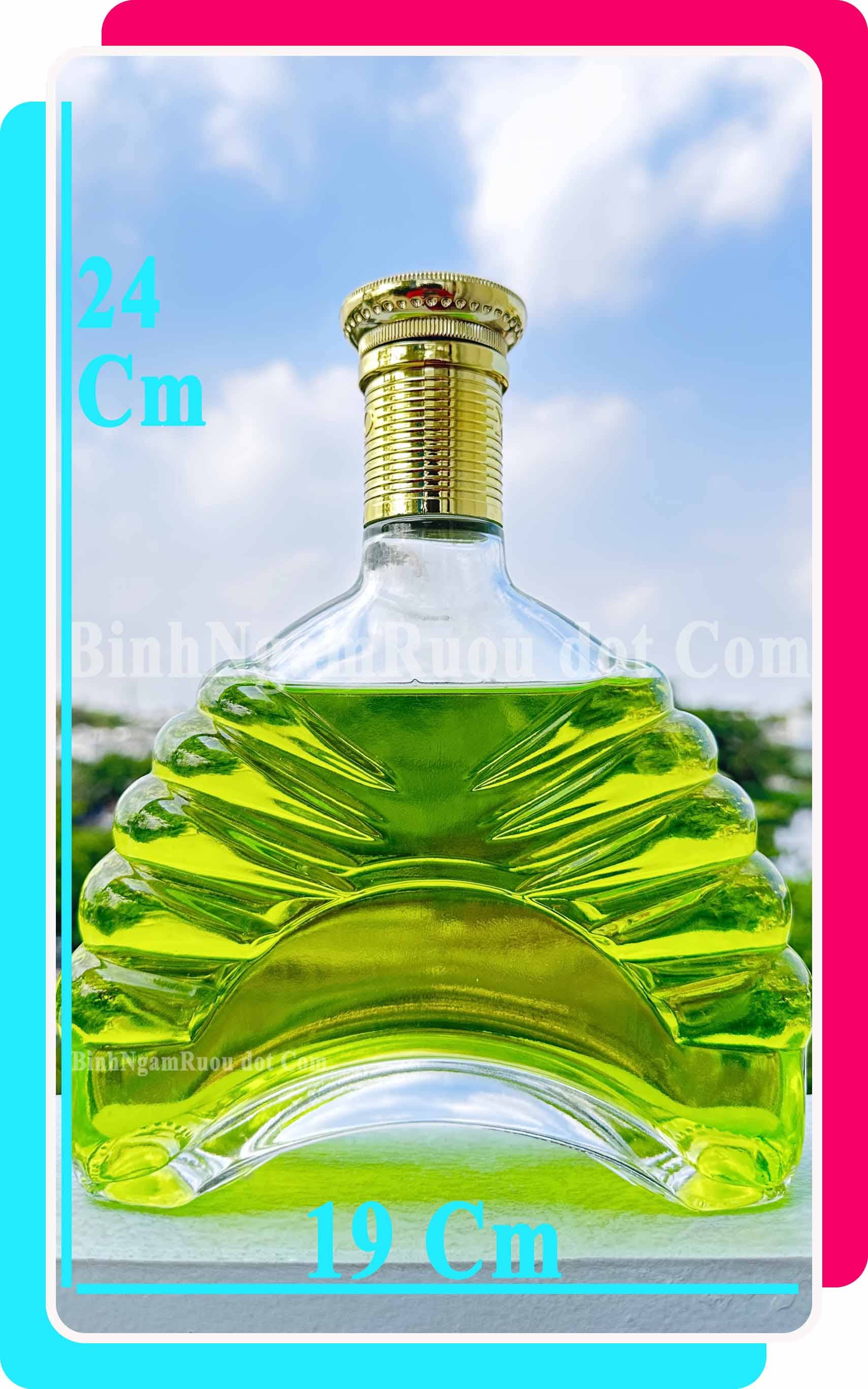 C16 Chai Đựng Rượu Thủy Tinh XO - Đẹp Cao Cấp - 750ml - Nắp Kín Thủy Tinh Trong - Tặng Biếu Sang Trọng