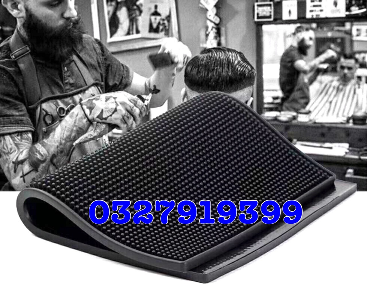 Thảm lót tông đơ-dụng cụ tóc Barber , thảm cao su 30x45cm