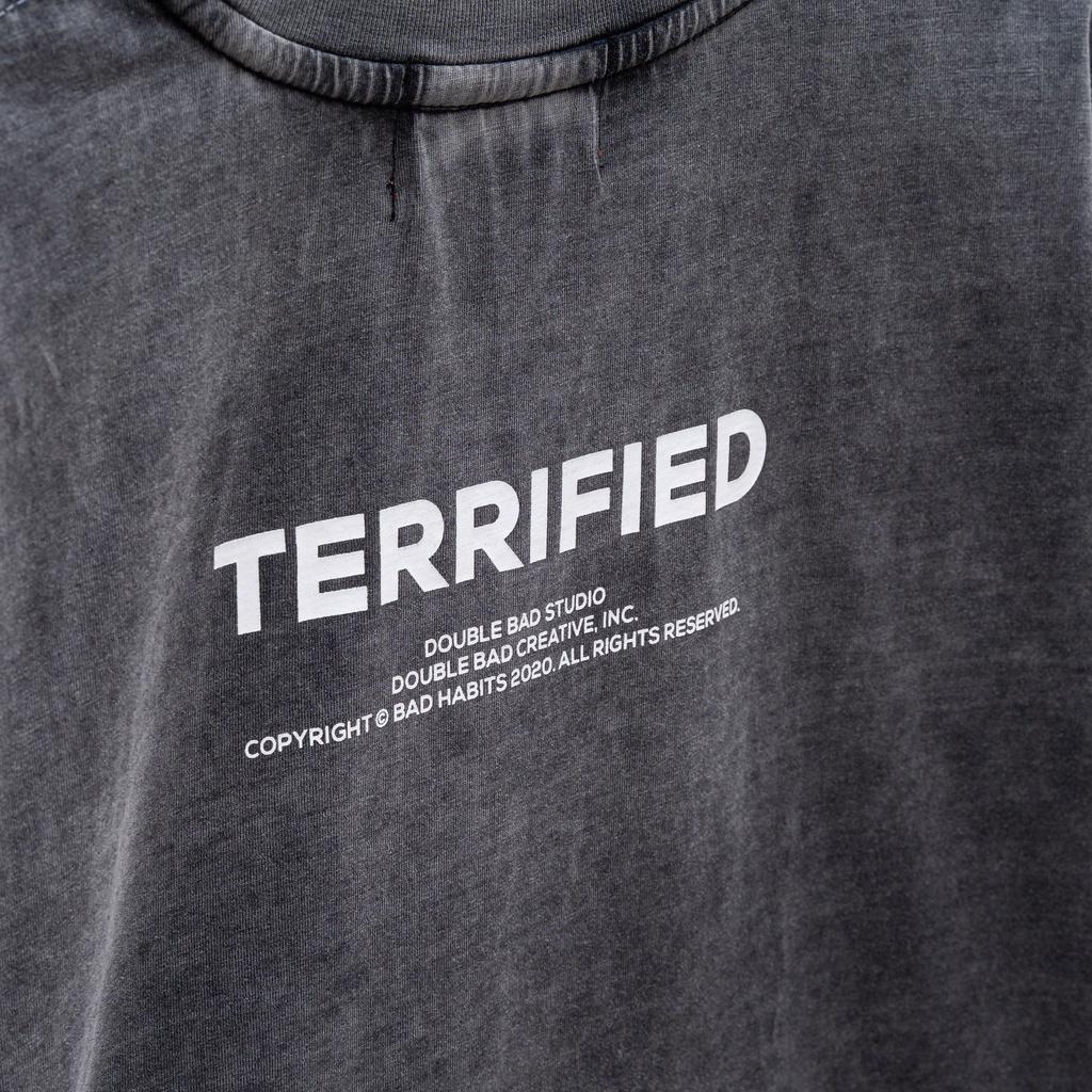 Áo thun tay lỡ unisex BH Terrified đầy đủ tem cổ tag tay Hany shop