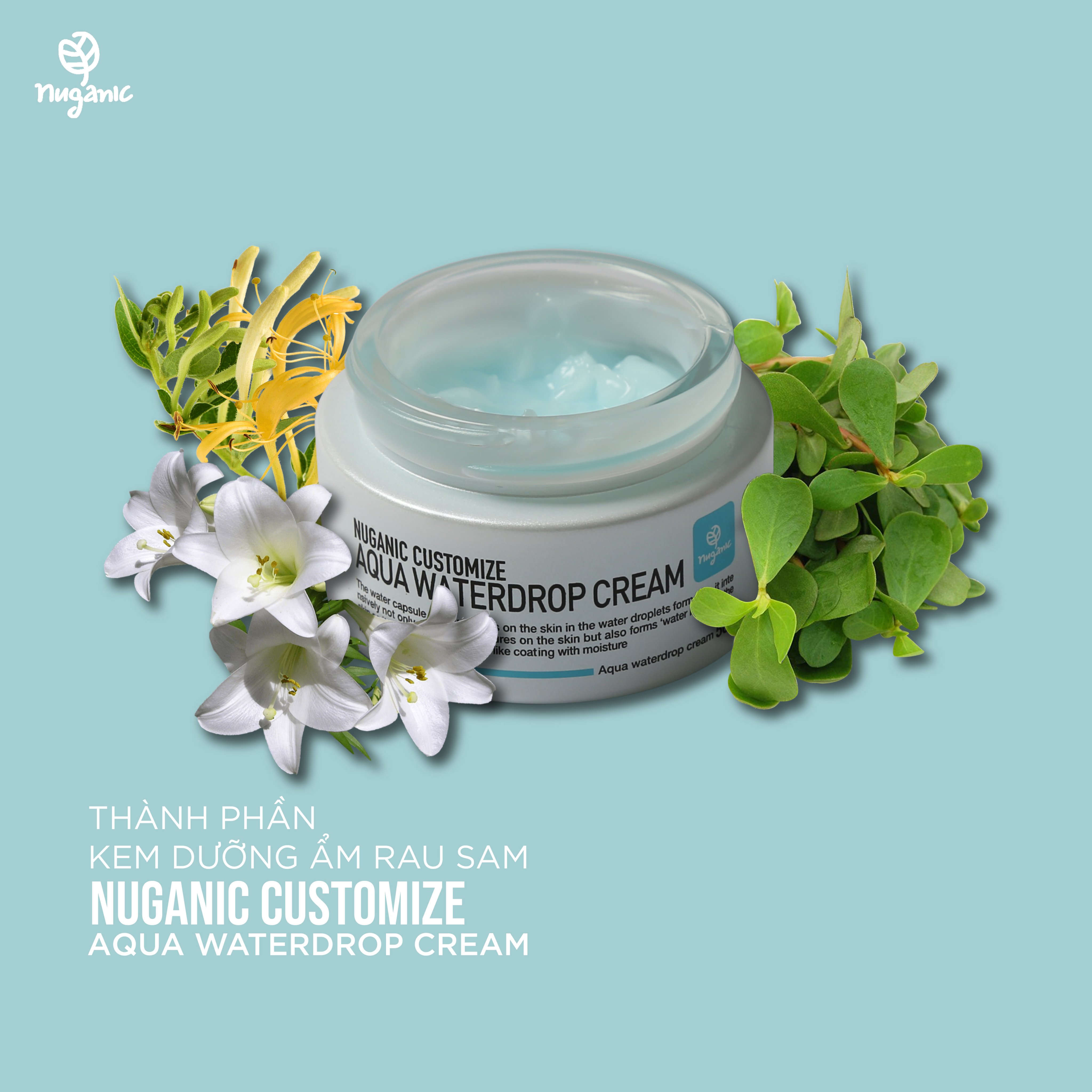 Kem dưỡng ẩm Nuganic Customize Aqua Waterdrop Cream