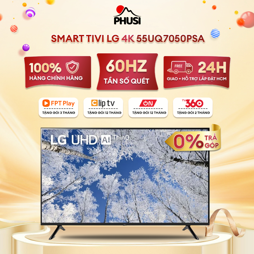 Smart Tivi LG 55 Inch 4K 55UQ7050PSA - Hàng chính hãng - Chỉ giao HCM