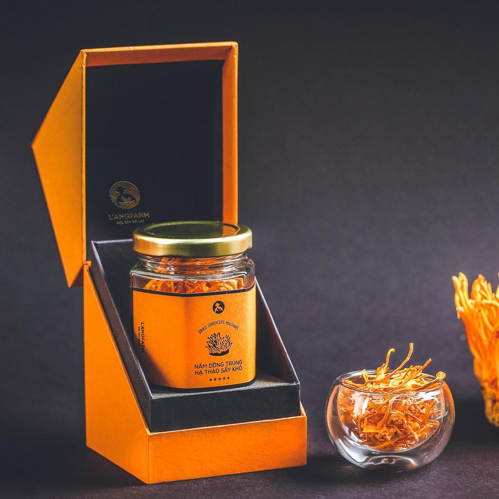 Nấm đông trùng hạ thảo sấy khô L'angfarm, 10g, hộp, mẫu quà tặng