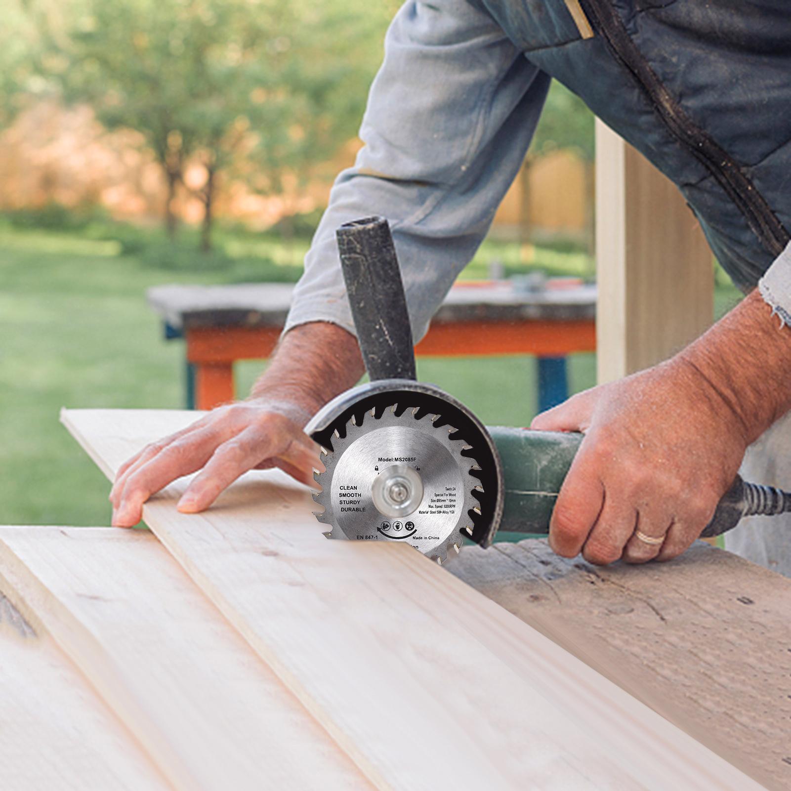 Wood Saw Blade TCT Wood Cutter 3-3/8inch 24-Teeth Carbide Circular Saw Blade Alloy Steel for Woodworking Wood Cutting 1-1/16'' Arbor