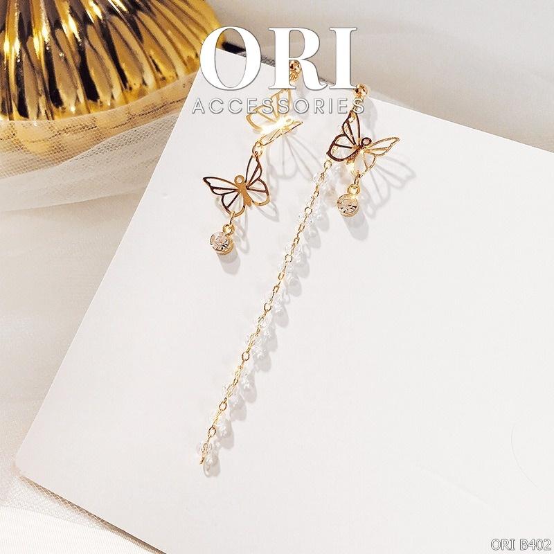 Bông tai nữ dáng dài đàn bướm đính đá Darryl sang trọng ORI ACCESSORIES B402