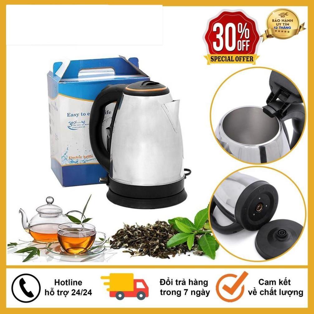 Xả Kho Ấm Siêu Tốc Đun Nước Electric Kettle Dung Tích 1.8 Lít Loại 1 Lớp, Bảo Hành 6 Tháng Lỗi Đổi Mới