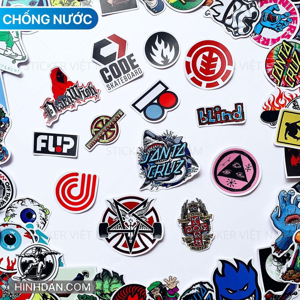 Sticker Ván Trượt Skateboard - Chống Nước Dán Trang Trí Nón Bảo Hiểm, Đàn Guitar, Laptop, Vali, Sổ Tay