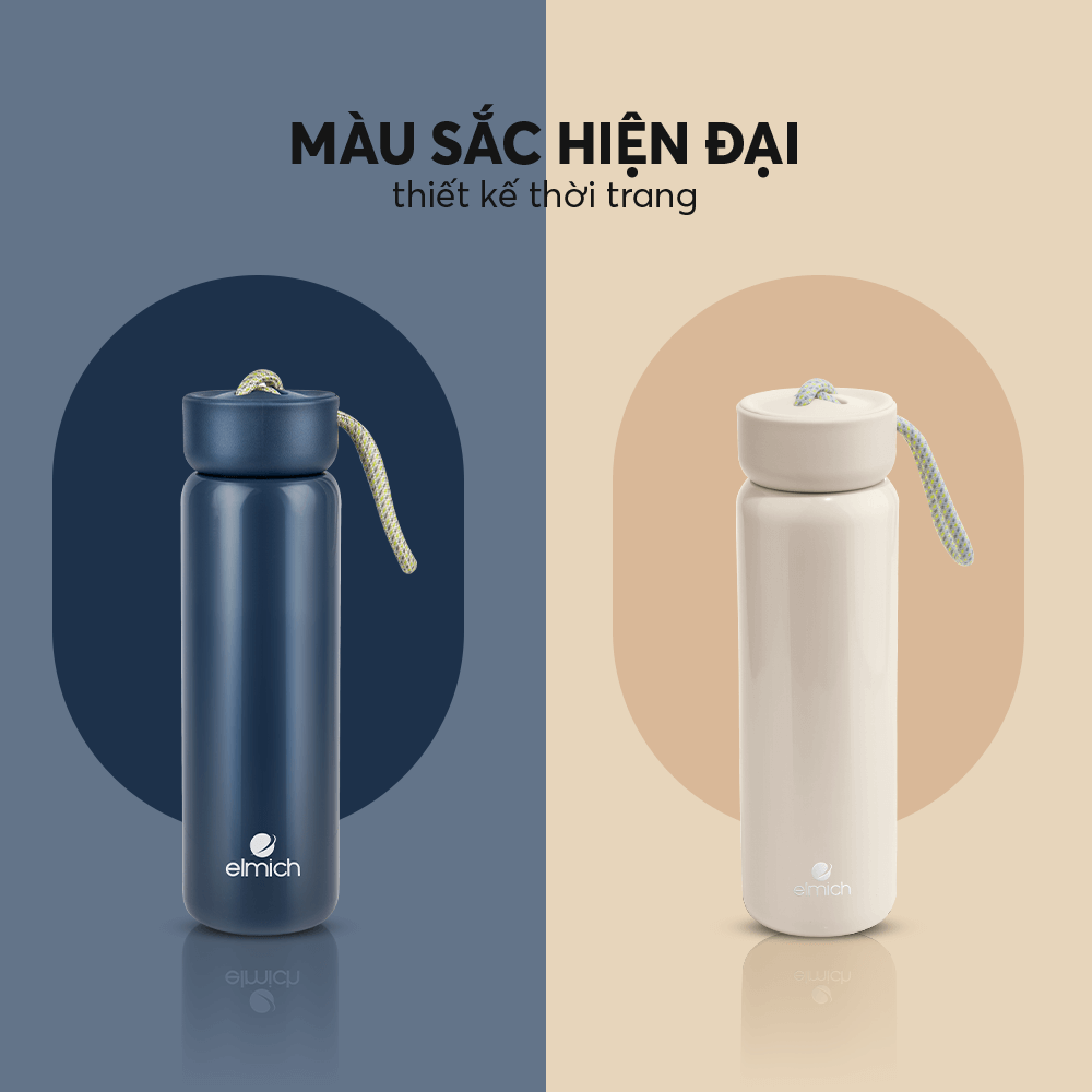 Bình giữ nhiệt Inox 304 Elmich EL8296 Dung tích 480ml, Hàng chính hãng, Có lưới lọc trà, Giữ nhiệt lâu 8H-10H - JoyMall