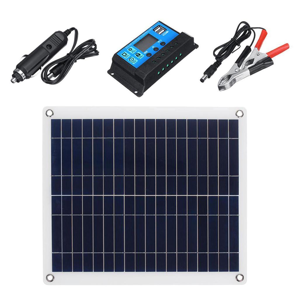 18V 20W Solar Panel Kit w/ Charge Controller Portable for Boat RV Camp